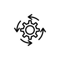 Gear Rotating with Arrows Concept for Process or Automation vector