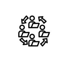 Sharing Data Between People Icon with Arrows Circle vector