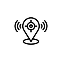 Finding Location with Signal Icon Simple Graphic vector