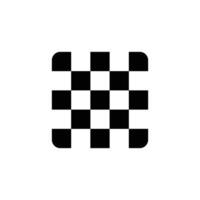 Checkered Pattern with Rounded Corners in Black and White vector