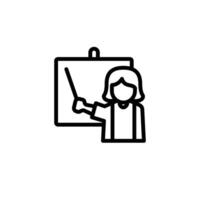 Presenting with Pointer Stick in Front of Board Icon vector
