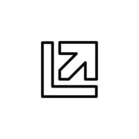 Arrow Moving Up and Right Direction Outline Icon vector