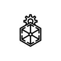 Technology Solution Icon Gear Mechanism with Arrows vector