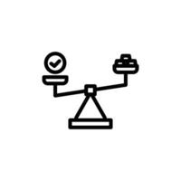 Balancing Gold Bars with Check Mark on Scales Icon vector