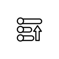 Filtering Content with Toggle Switches and Up Arrow Icon vector