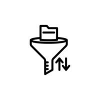 Filtering File Data Icon with Arrows for Processing and Sorting vector