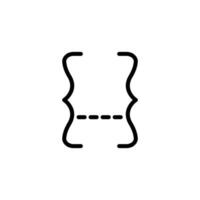 Curly Braces with Dashed Line Outline Icon vector