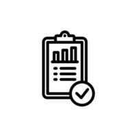 Report Approval Icon with Bar Chart and Checklist on Clipboard vector