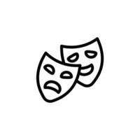 Representing Happy and Sad with Simple Drama Masks vector