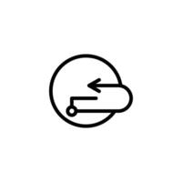 Route Planning Icon Showing Arrow Path Within Circle vector