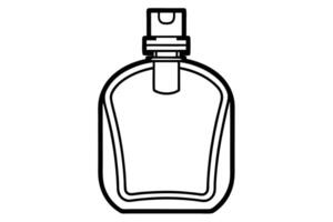 Simple Line Drawing of a Bottle with Spray Top vector