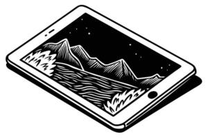 A illustration of a Tablet with Audio Input vector