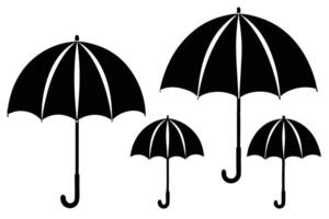 A simple black umbrella silhouettes on a white background. vector