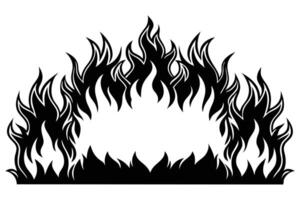 Bold Black and White Fire Design for Graphic Use vector