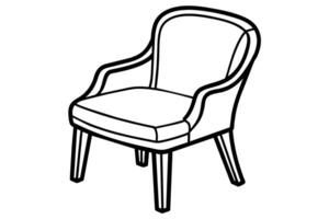 Line Drawing of an Upholstered Dining Chair vector