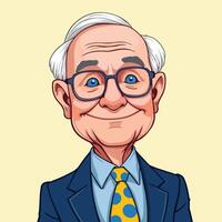 a cartoon of an older man wearing glasses and tie vector