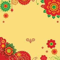a colorful floral border with a place for text vector