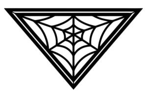 Stylish Black and White Spiderweb Design in a Triangle vector