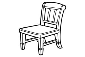 Drawing of an Upholstered Dining Chair vector