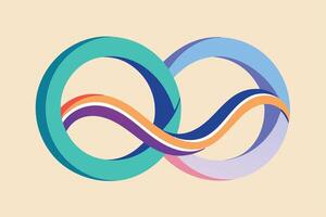 Colorful Intertwined Circles Illustrate Continuous Connection vector