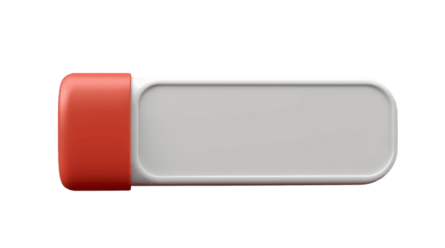 red button with a empty grey frame type 3d object. png
