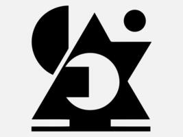 Creative Bauhaus Design with Geometric Shape Silhouette Illustration for Branding vector