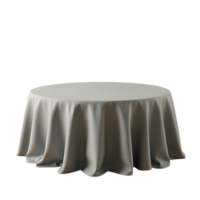 Grey draped rounded table cloth cover icon object. png
