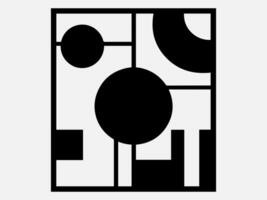 Grid Based Bauhaus Design with Geometric Shape Silhouette Illustration for Layouts vector