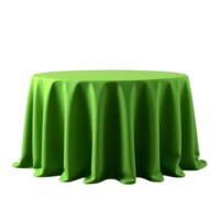 Green draped table cloth cover object. png