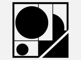 Minimal Bauhaus Design with Geometric Shape Silhouette Illustration for Digital Art vector