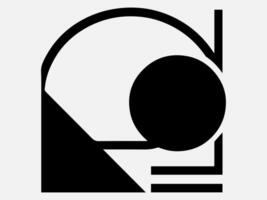 Abstract Bauhaus Design with Geometric Shape Silhouette Illustration for Posters vector