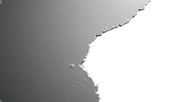 Grungy rough paper textured ripped edge with grey color effect. png