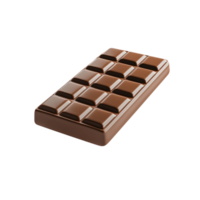 A chocolate bar is shown on a transparent background png