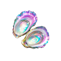 Two beautiful and colorful opened oysters png