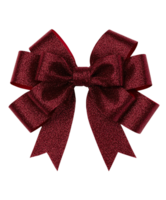 Shiny red gift bow, perfect for festive occasions, isolated png