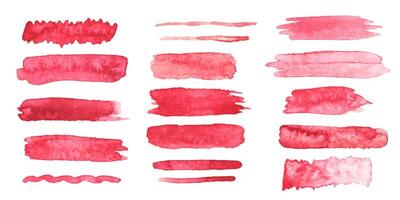 Vivid and Vibrant Red Watercolor Strokes for Unique Artistic Design and Creation vector