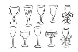 Explore the Various Types of Elegant Drinkware Collection Featuring a Range of Styles and Designs vector
