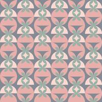 Geometric pattern design featuring overlapping circles and floral shapes in pastel colors on a neutral background vector