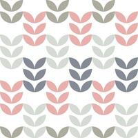 Seamless floral pattern with abstract geometric petal shapes in soft pastel tones including pink, gray, olive green, and off-white, ideal for textile, wallpaper, and surface design vector