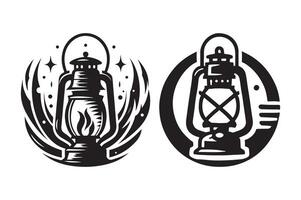 Rustic Lantern Flat Illustration vector