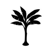 Banana tree silhouette black symbol isolated on white background vector