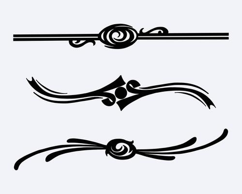 Vintage frame border lace ornamen ornate victoria baroque design set collection clip art silhouette ink element editable