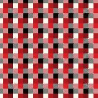 Red and white Gingham Checkered Pattern. Textile design of textured plaid. Checkered fabric pattern swatch for print, tartan, gift wrap, textiles, checkered background for tablecloth. Black vector