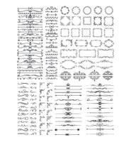 Collection of decorative ornaments, frames, borders, floral elements, and dividers. Elements vector