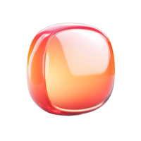 Abstract Orange Sphere with Glossy Texture on Transparent Background Render png