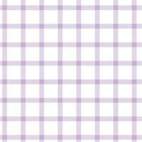 Purple and white Gingham Check Pattern. Textile design of textured plaid. Checkered fabric pattern swatch for print, tartan, gift wrap, textiles, checkered background for tablecloth. vector