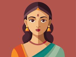 woman in traditional saree vector
