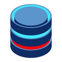Isometric cloud database. Cloud computing and file cloud storage. Modern technology. Isomet vector