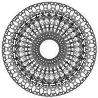 Round abstract lace pattern gray color white background vector