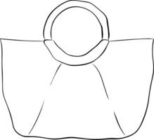 Striped Straw Beach Bag with Round Handles Design graphic line ink Illustration Image. for banners, print for fabric, labels, t-shirt printing. vector